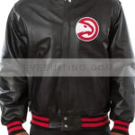 Atlanta Hawks Leather Varsity Jacket