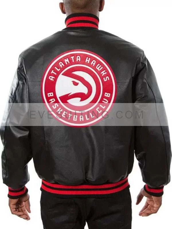 Basket-Ball Club Atlanta Hawks Leather Varsity Jacket