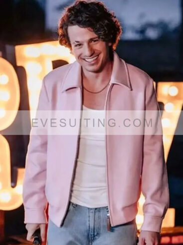 Charlie Puth Light Switch Pink Leather Jacket