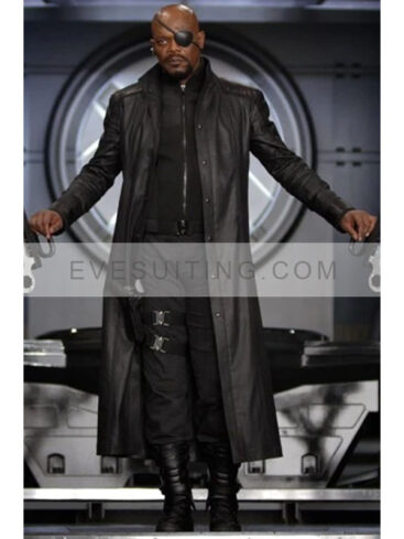 Film Avengers Age Of Ultron Nick Fury Black Leather Coat