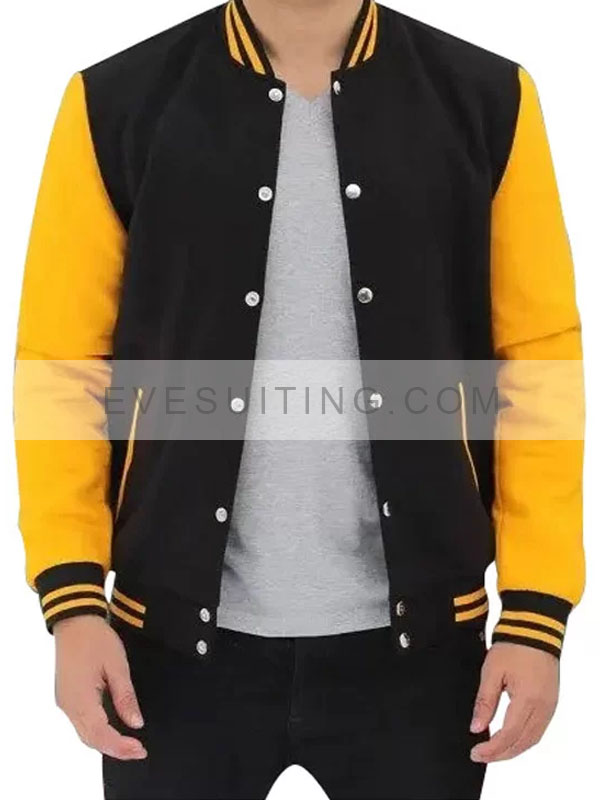 Men’s Black And Yellow Cotton Jacket