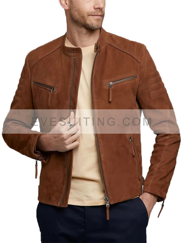 Men’s Express Genuine Suede Leather Quilted Jacket