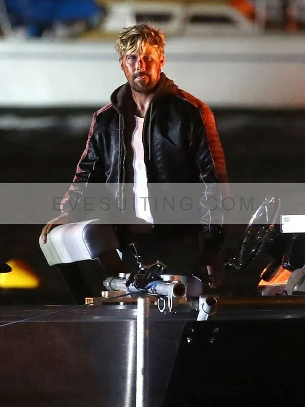 Colt Seavers The Fall Guy 2024 Ryan Gosling Black Leather Jacket 