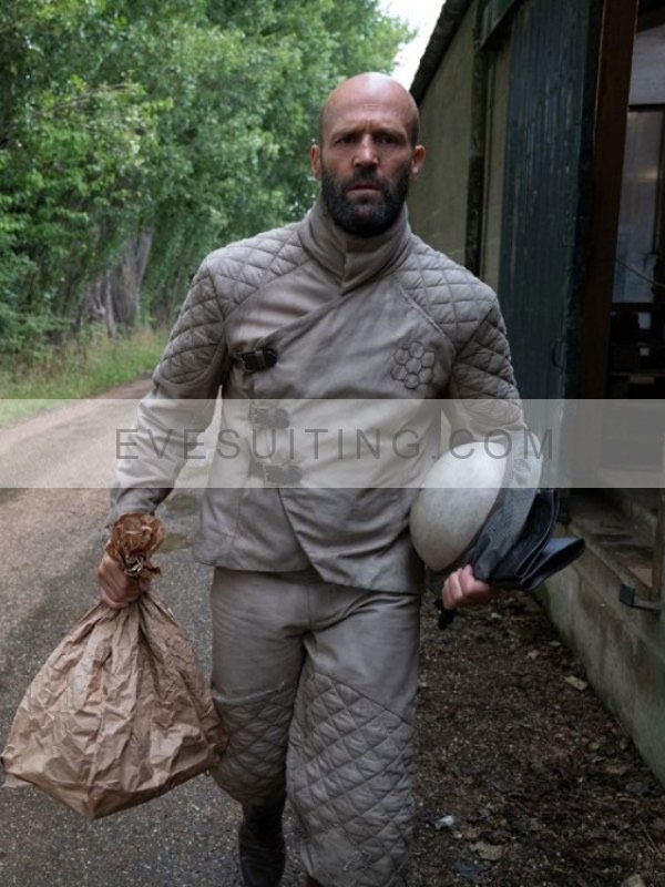 Mr Clay The Beekeeper 2024 Jason Statham Quilted Belted Jacket 