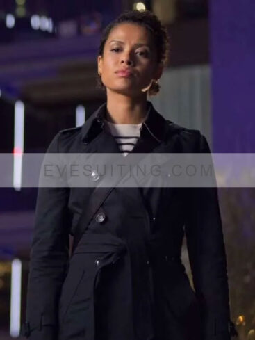 Abby Lift 2024 Gugu Mbatha-Raw Black Double-Breasted Trench Cotton Coat