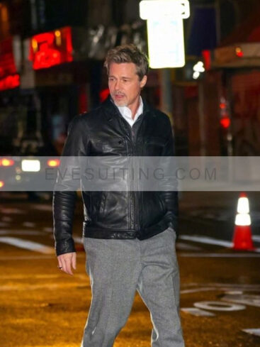 Brad Pitt Wolves Leather Jacket