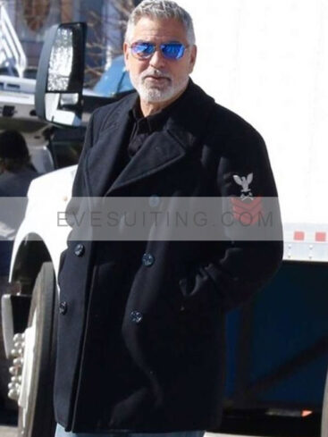 Movie Wolves 2024 George Clooney Black Trench Coat