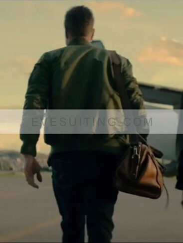 Aaron Eckhart Green Bomber Jacket