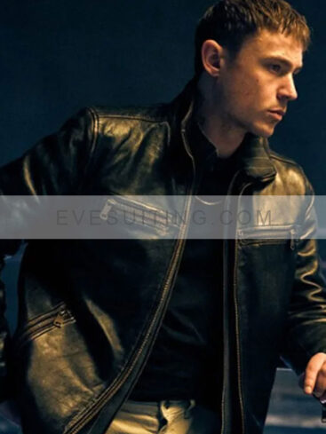 Dennis Mojen Movie Sixty Minutes 2024 Paul Lehmann Black Leather Jacket