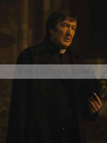 Father Brennan The First Omen 2024 Black Coat