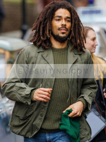 Kingsley Ben-Adir Movie Bob Marley One Love 2024 Green Cotton Jacket