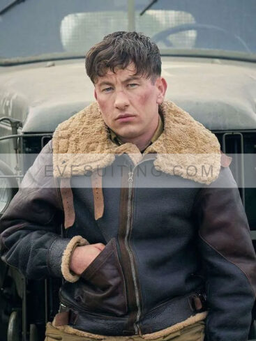 Masters of the Air 2024 Barry Keoghan Shearling Leather Jacket