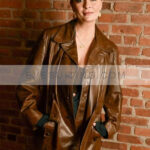 Masters of the Air 2024 Mischa Barton Brown Leather Jacket