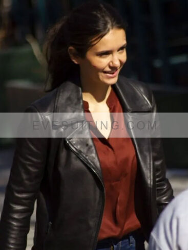 Nina Dobrev The Bricklayer 2024 Kate Leather Black Jacket