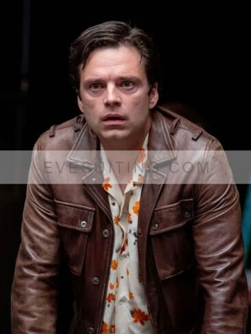 Sebastian Stan Movie A Different Man 2024 Edward Brown Leather Jacket