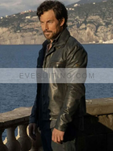 TV Series Inganno 2024 Giacomo Gianniotti Black Leather Jacket