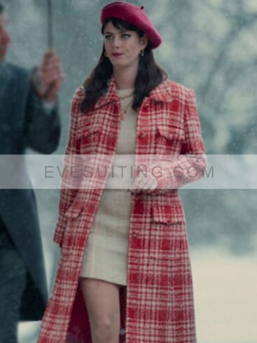 The Gentlemen 2024 Kaya Scodelario Red And White Trench Coat