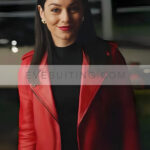 Vanessa Hudgens French Girl 2024 Red Leather Jacket