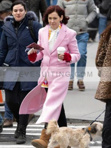 Carrie Preston Pink Trench Wool Coat