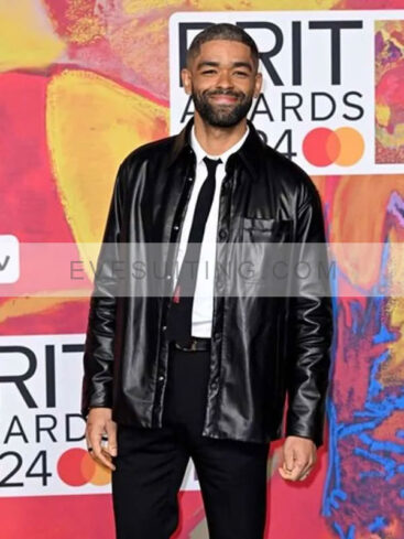 Kingsley Ben-Adir BRIT Awards 2024 Black Leather Jacket