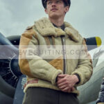 Major John Bucky Egan Masters of the Air 2024 Shearling Jacket