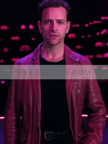 Rocco TV Series Supersex 2024 Alessandro Borghi Brown Leather Jacket 