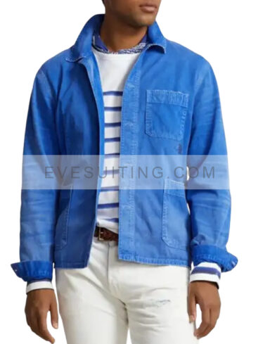 Celebrity Leo Woodall The Today Show 2024 Blue Shirt Style Cotton Jacket
