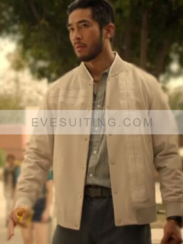 Charles Sun TV Series The Brothers Sun 2024 Justin Chien White Bomber Jacket