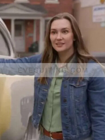 Jess Movie Katherine Barrell Shifting Gears 2024 Blue Denim Trucker Jacket