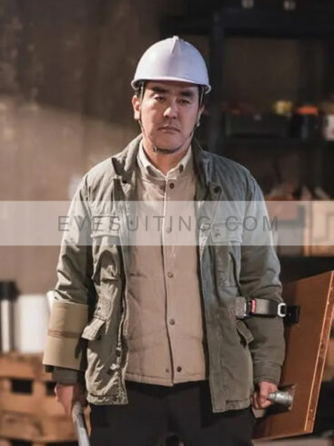 Ryu Seung-ryong TV Series Chicken Nugget 2024 Choi Seon Man Green Cotton Jacket