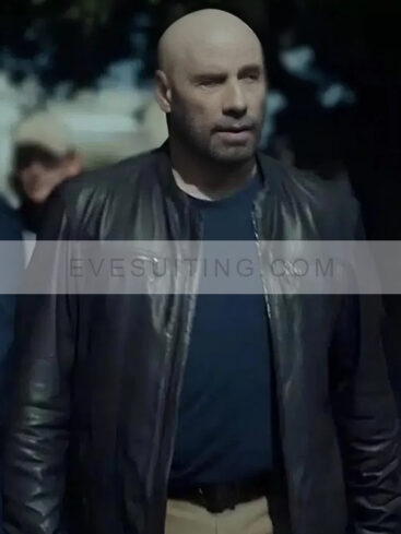 John Travolta Movie Cash Out 2024 Mason Goddard Black Leather Jacket