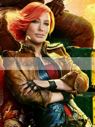 Lilith Movie Borderlands 2024 Cate Blanchett Brown Leather Cropped Jacket