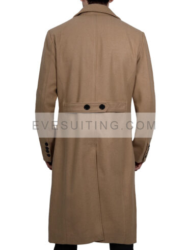 Double Breasted Beige Wool Trench Coat