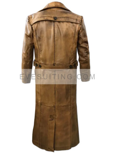 Men's Distressed Brown Trench Coat