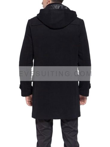 Black Wool Duffle Toggle Coat