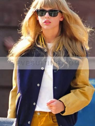 Blue And Yellow Taylor Swift Baseball Bomber Varsity Jacket