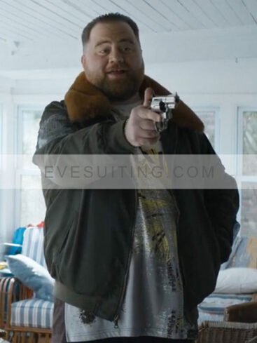 Booch Smugglers XXX Moon The Instigators 2024 Paul Walter Hauser Shearling Collar Bomber Jacket