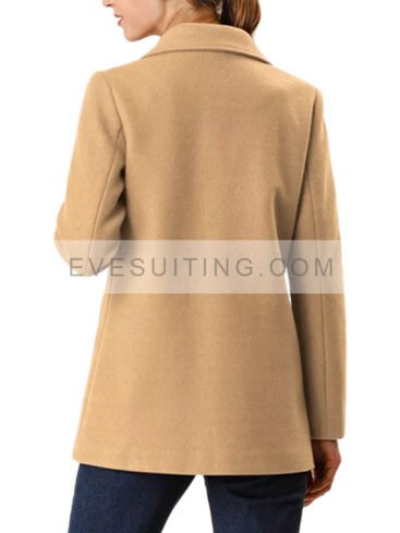 Camel Peacoat Wool Women's