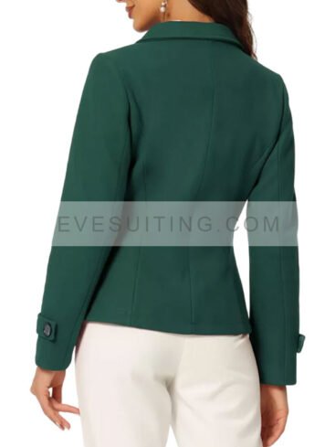 Dark Green Peacoat For Women's