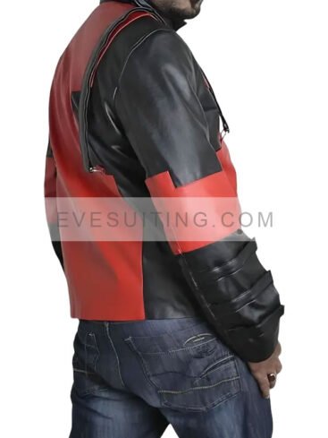 Deadpool Game Version Red And Black Leather Motorcycle Jacket