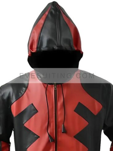 Deadpool Video Game Leather Hooded Jacket