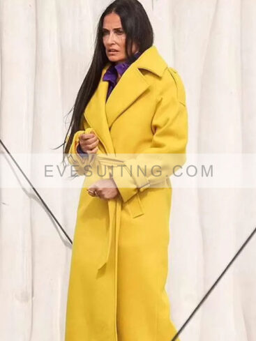 Elisabeth Sparkle The Substance 2024 Yellow Wool Coat