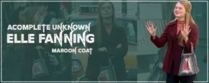 Elle Fanning A Complete Unknown Maroon Coat