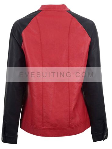 Eye Logo Deadpool Sidezip Leather Motorcycle Jacket