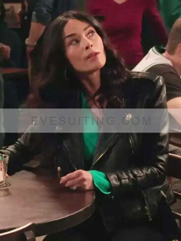 Julia Mariano TV Series Extended Family 2024 Abigail Spencer Black Leather Biker Jacket