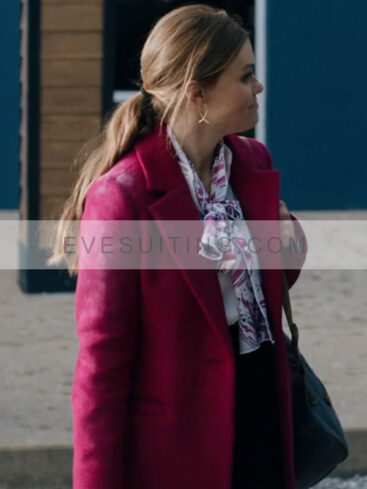 Maddie Tipline Mysteries Dial 1 For Murder 2024 Holland Roden Red Wool Coat