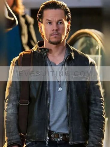 Mark Wahlberg Daddy's Home Distressed Leather Jacket