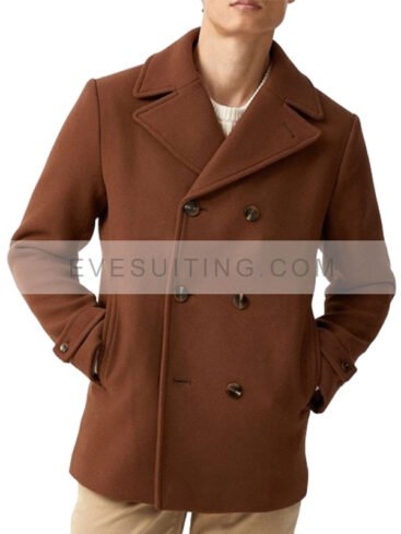 Men's Dark Brown Wool Peacoat