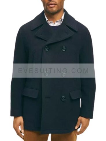 Men's Navy Blue Wool Peacoat