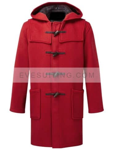 Men's Red Classic Fit Duffle Coat